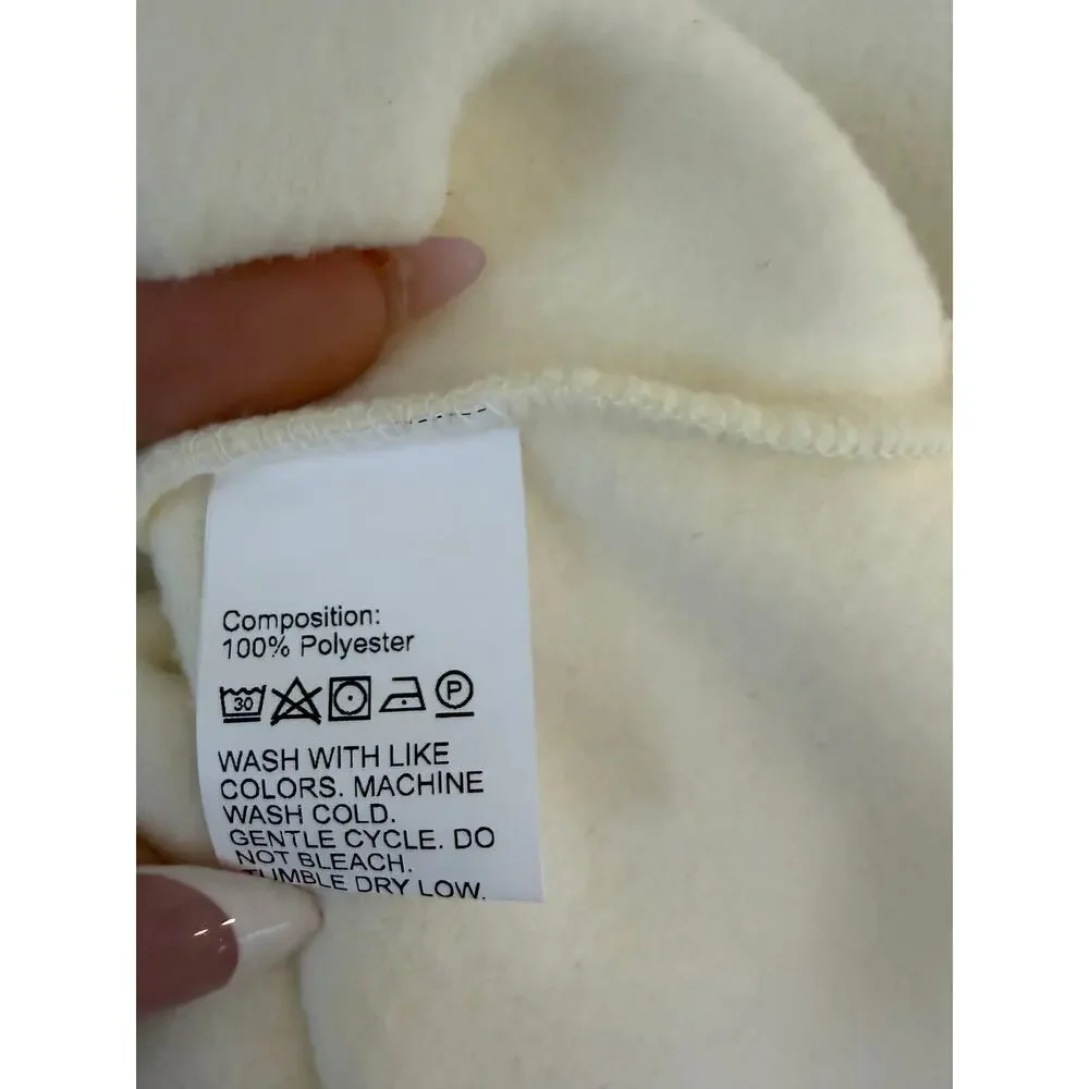 DAZY Cream Fleece Mock Neck Pullover Sweater Size Small Soft Cozy Top - Picture 4 of 6